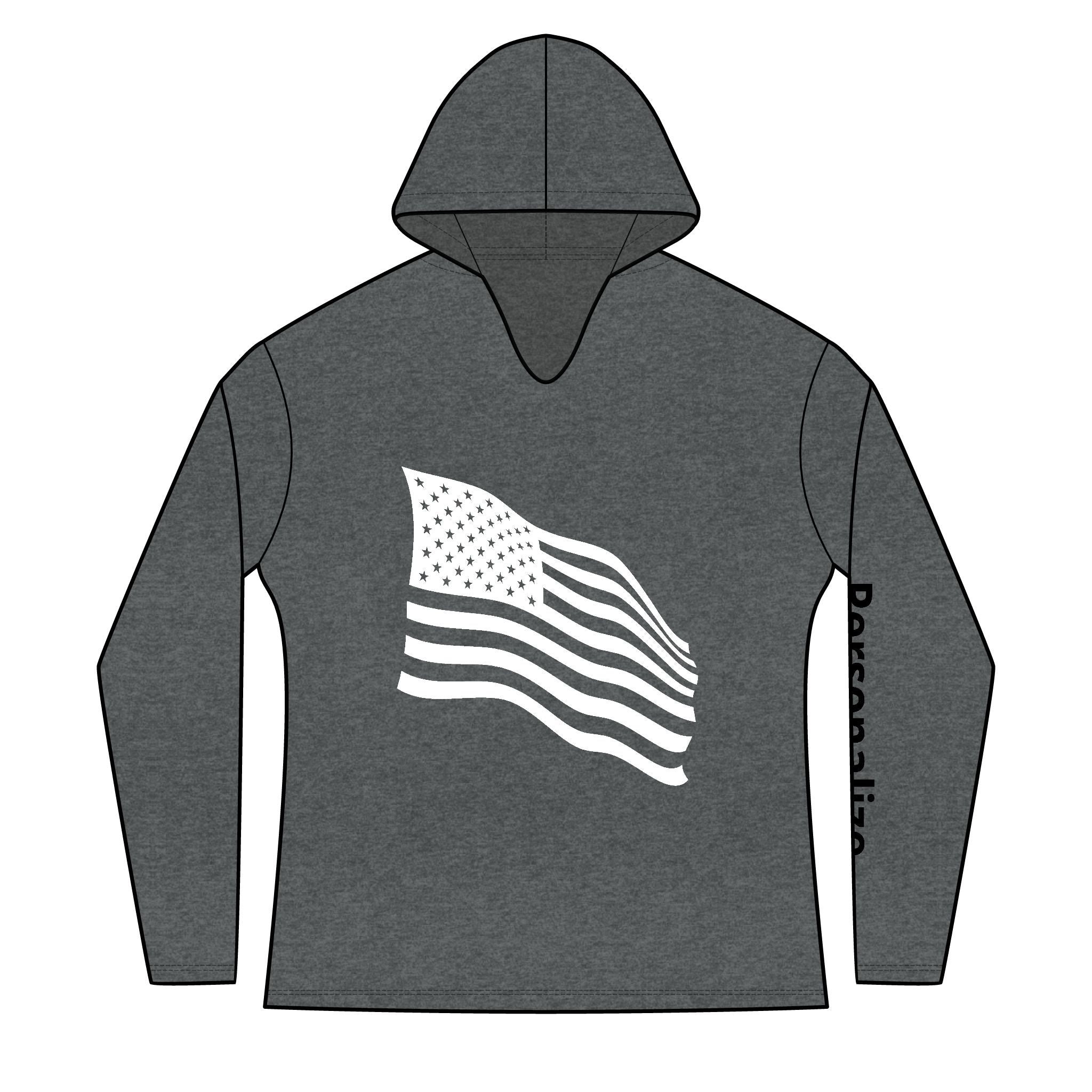Freedom is my personality | Waving American Flag Hoodie | Women's Long Sleeve Patriotic Top
