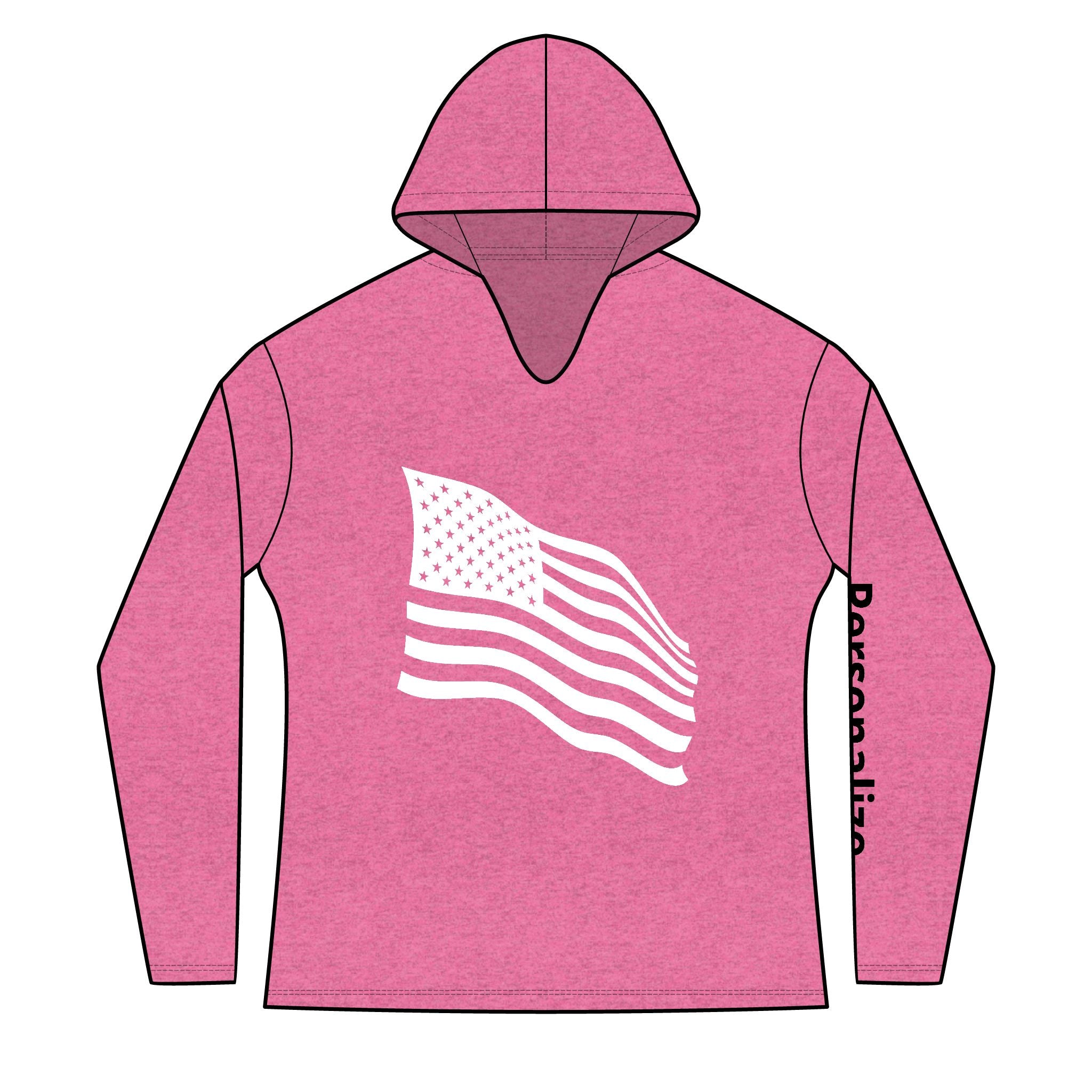 Freedom is my personality | Waving American Flag Hoodie | Women's Long Sleeve Patriotic Top