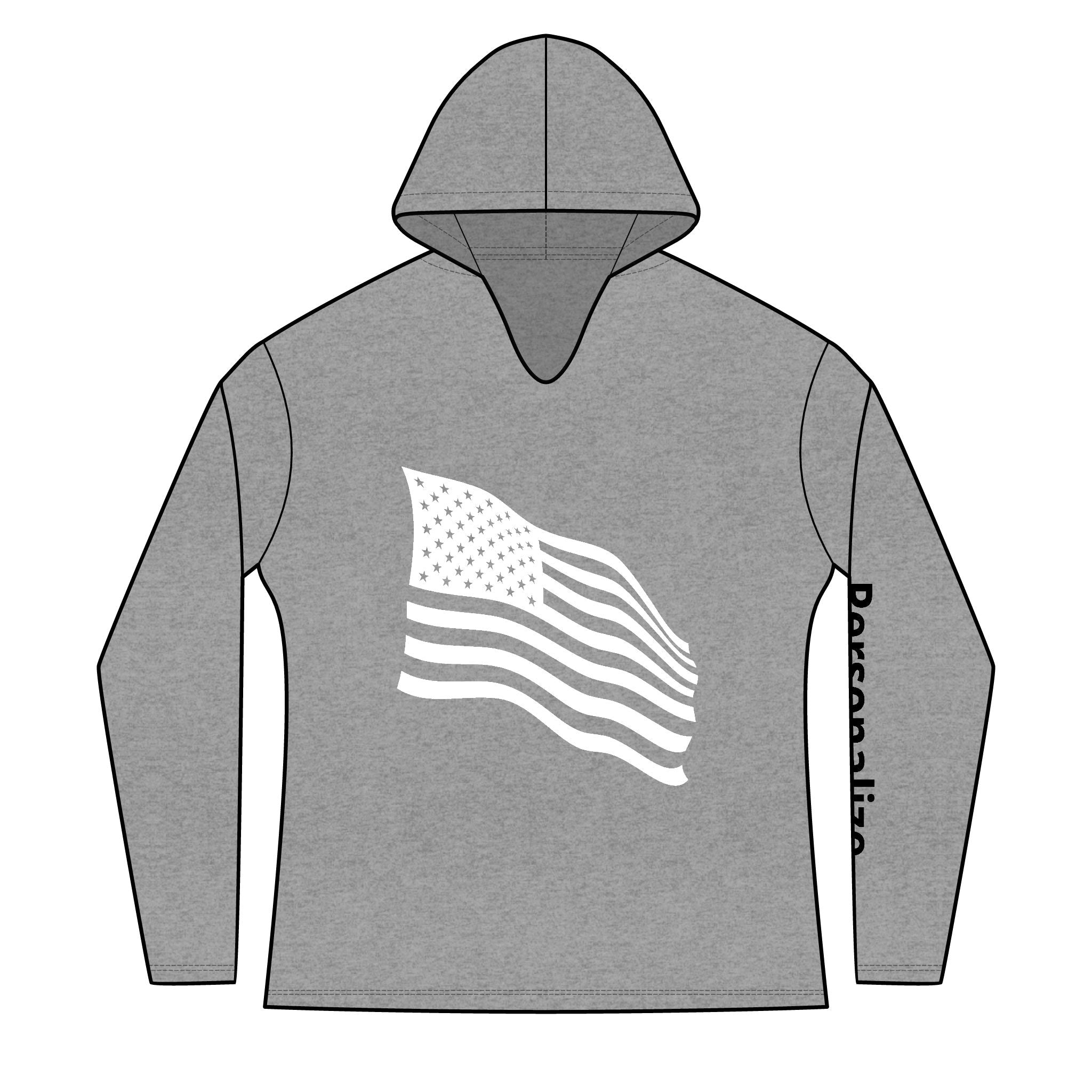Freedom is my personality | Waving American Flag Hoodie | Women's Long Sleeve Patriotic Top