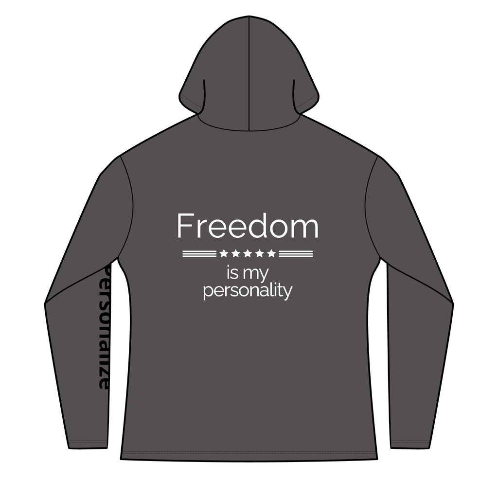 Freedom is my personality | Waving American Flag Hoodie | Women's Long Sleeve Patriotic Top