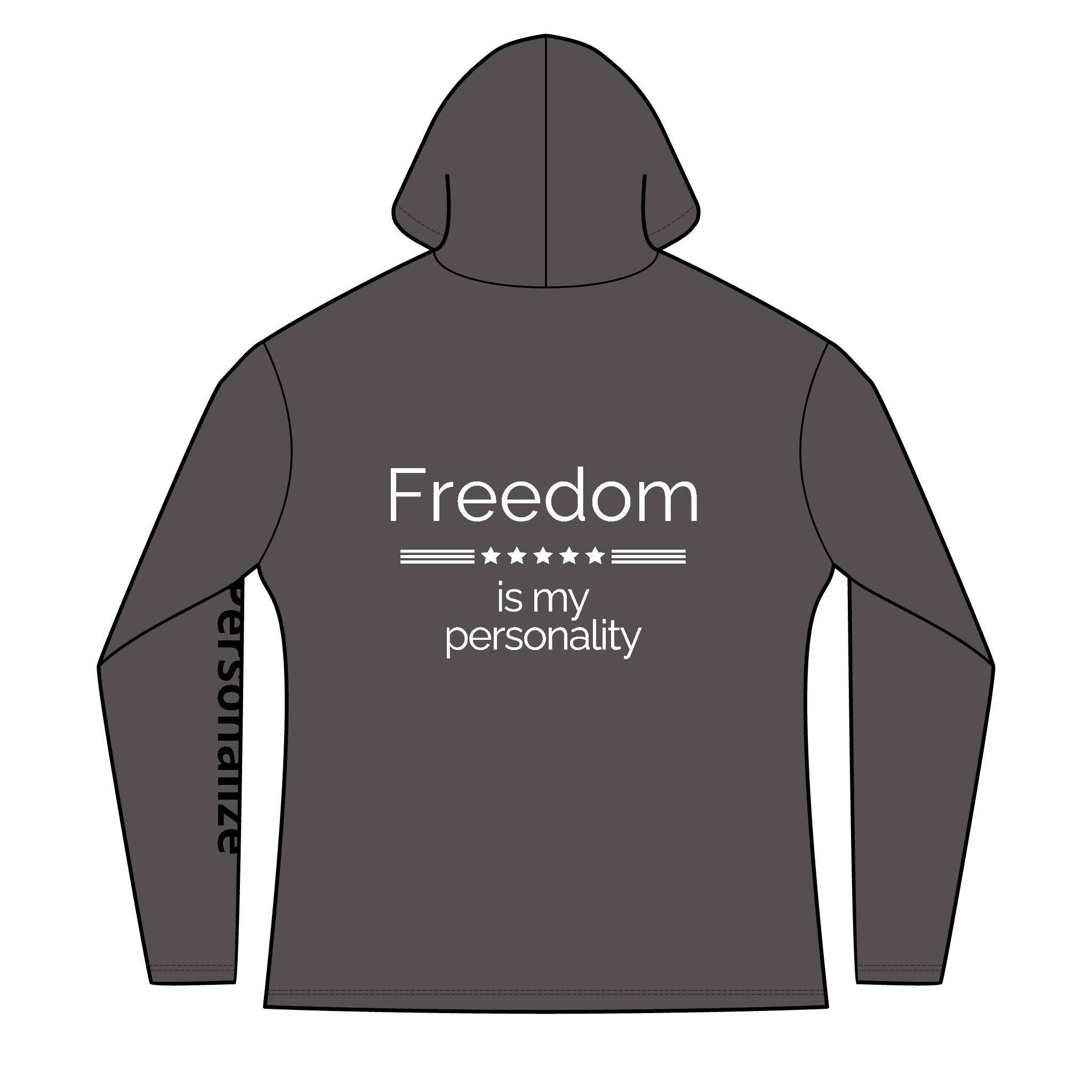 Freedom is my personality | Waving American Flag Hoodie | Women's Long Sleeve Patriotic Top