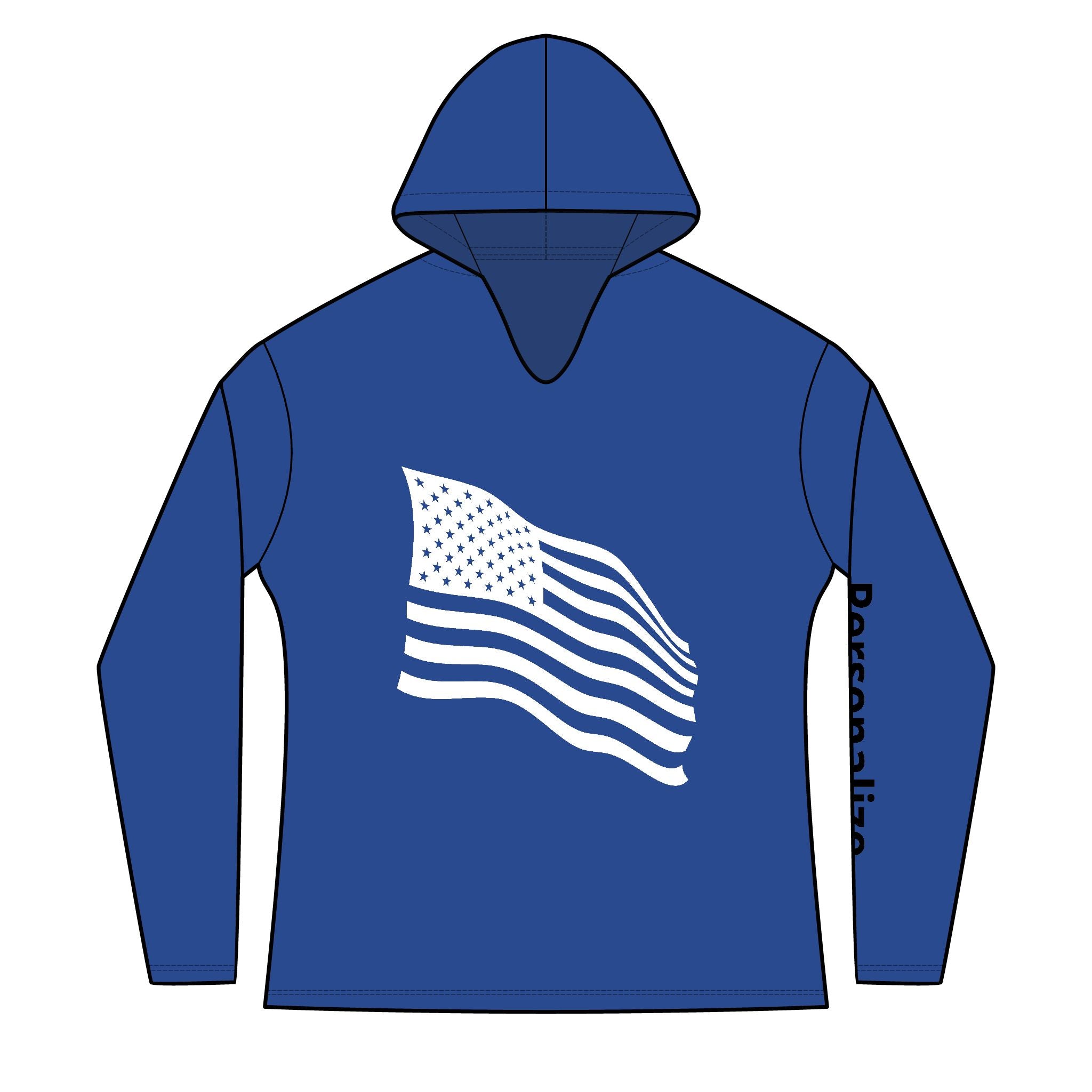 Freedom is my personality | Waving American Flag Hoodie | Women's Long Sleeve Patriotic Top