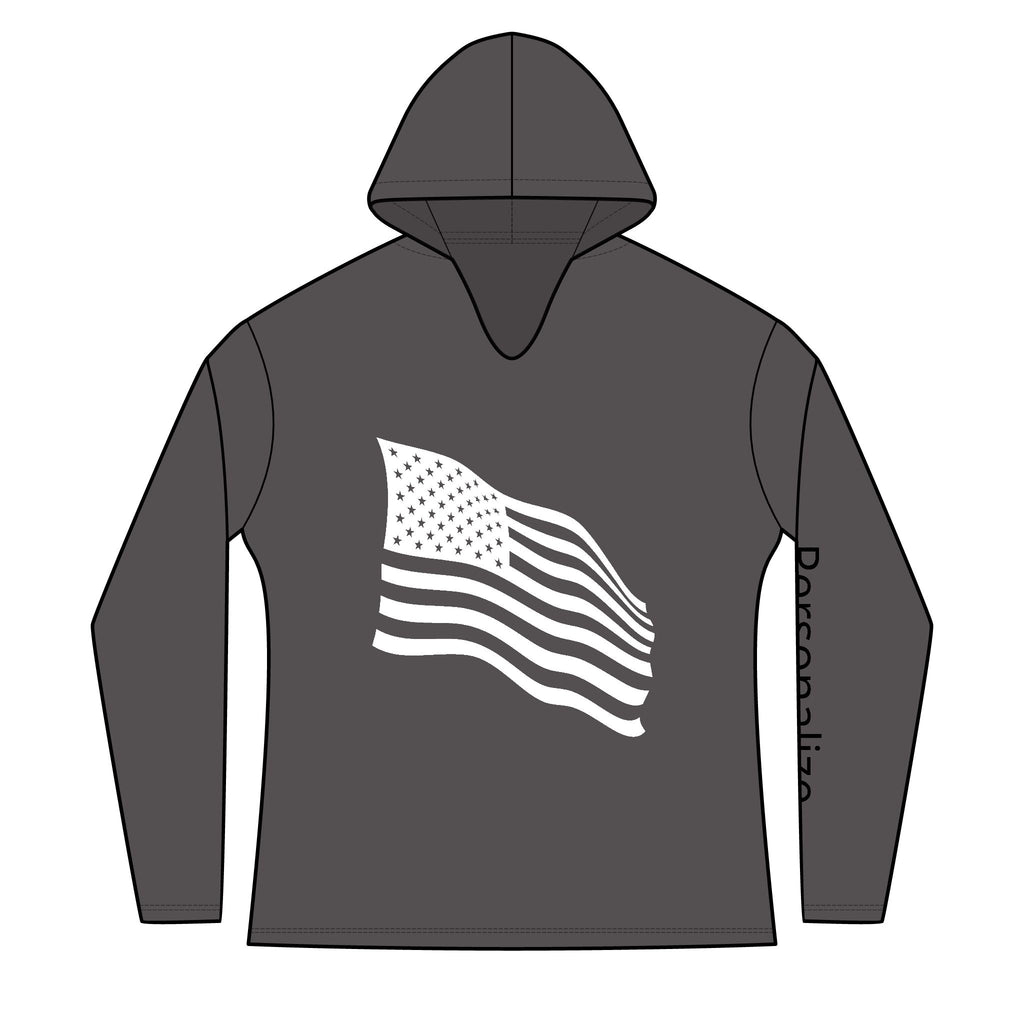 Freedom is my personality | Waving American Flag Hoodie | Women's Long Sleeve Patriotic Top
