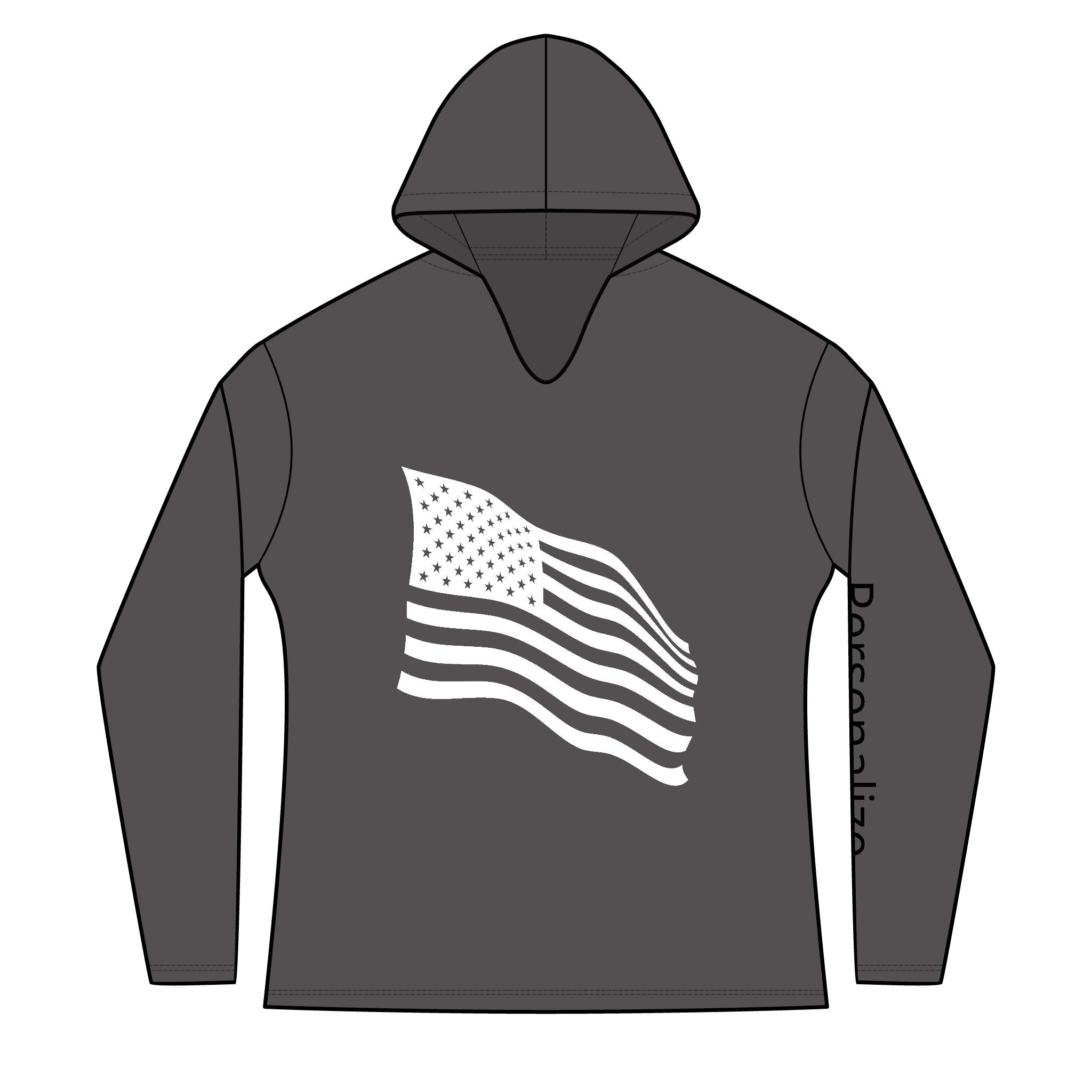 Freedom is my personality | Waving American Flag Hoodie | Women's Long Sleeve Patriotic Top