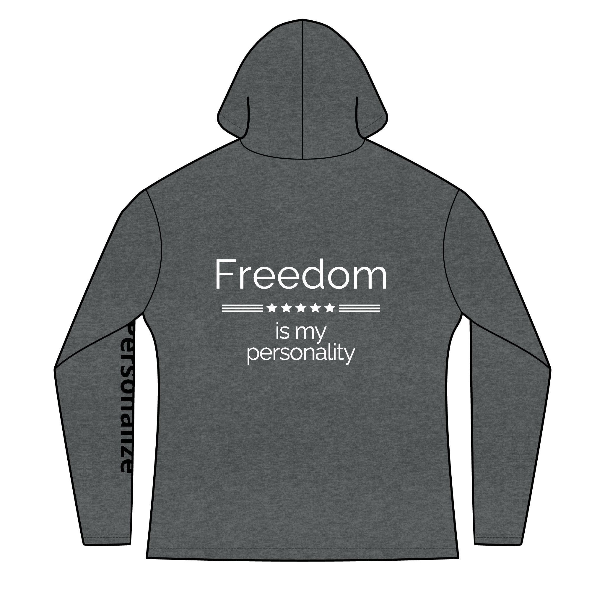 Freedom is my personality | Waving American Flag Hoodie | Women's Long Sleeve Patriotic Top
