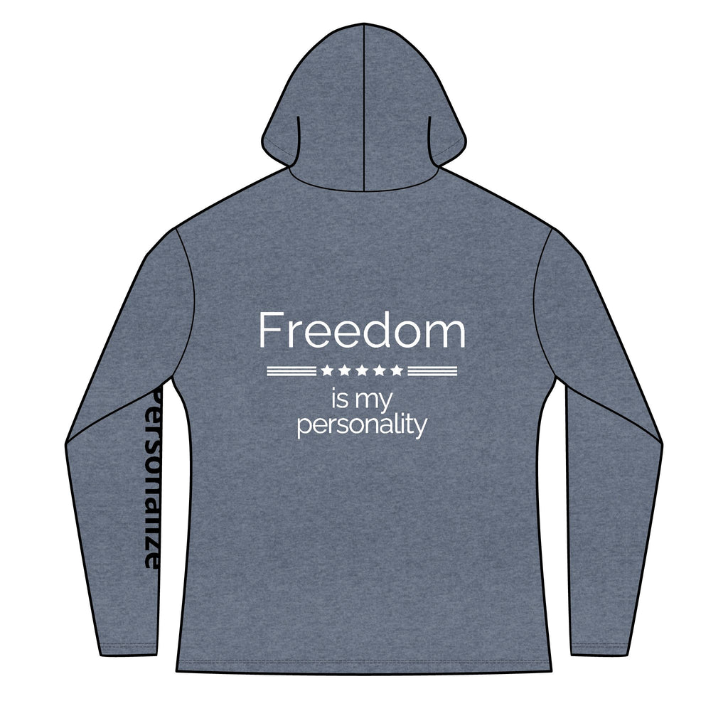 Freedom is my personality | Waving American Flag Hoodie | Women's Long Sleeve Patriotic Top