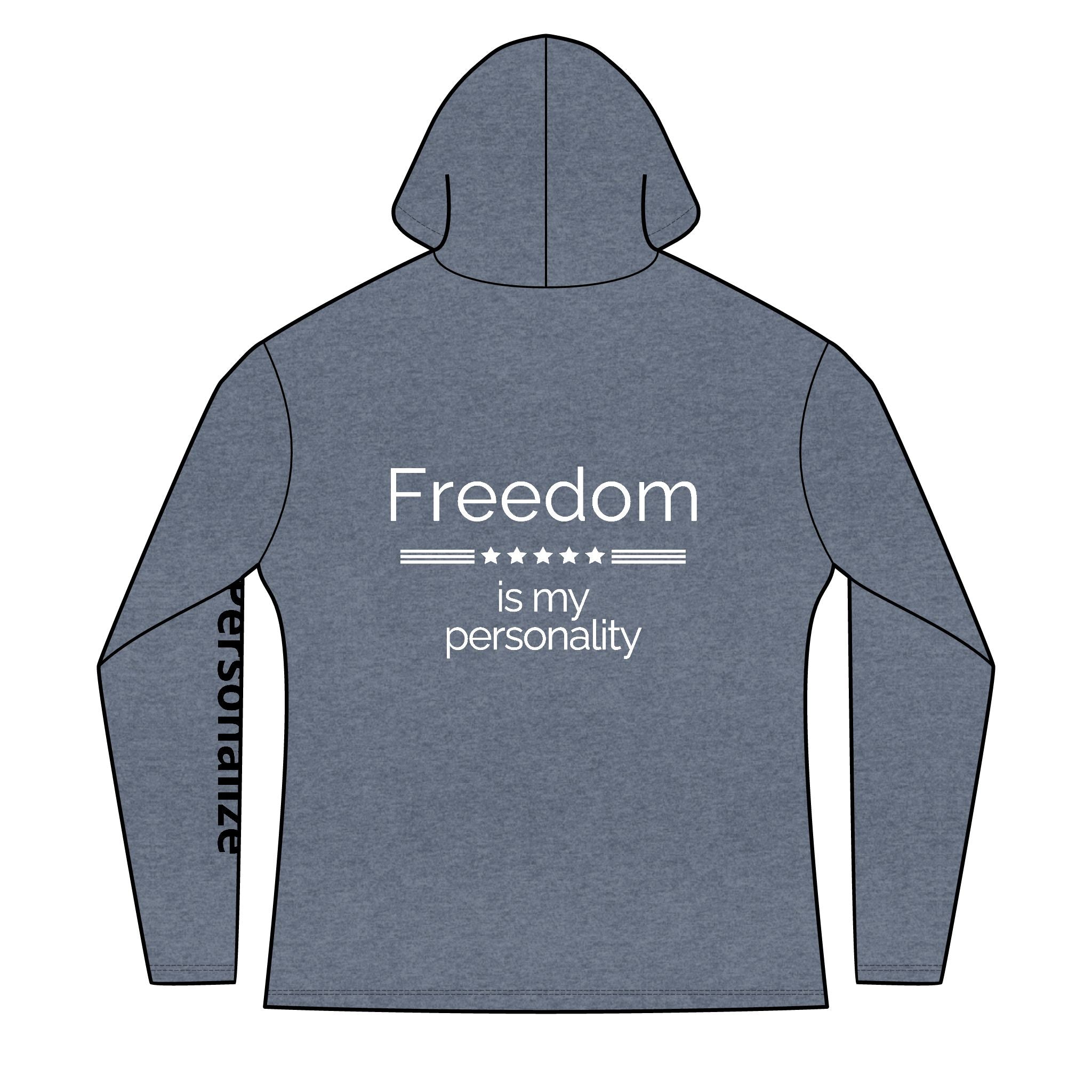 Freedom is my personality | Waving American Flag Hoodie | Women's Long Sleeve Patriotic Top