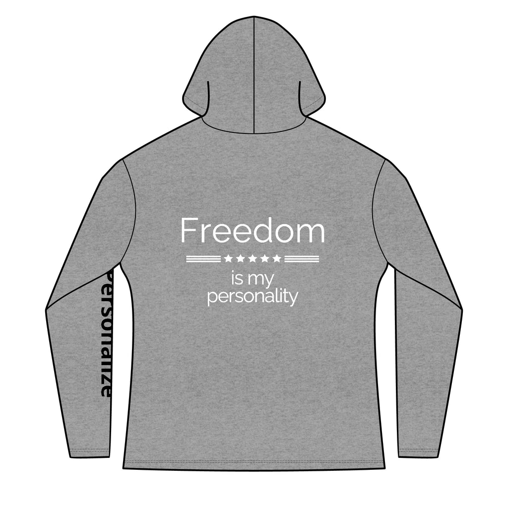 Freedom is my personality | Waving American Flag Hoodie | Women's Long Sleeve Patriotic Top