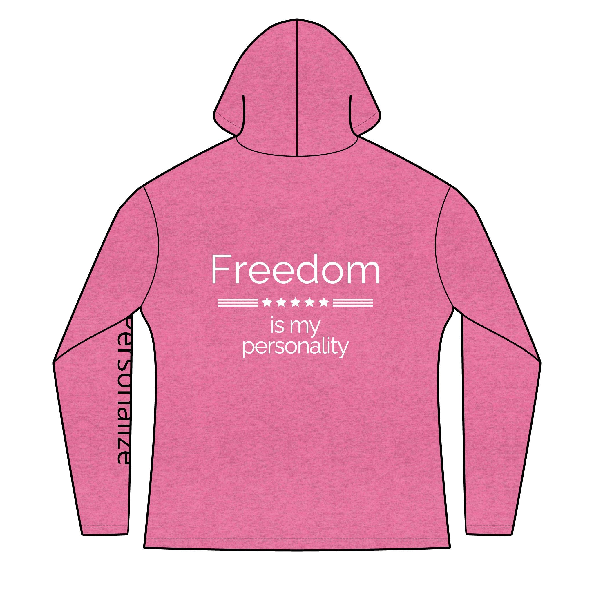 Freedom is my personality | Waving American Flag Hoodie | Women's Long Sleeve Patriotic Top