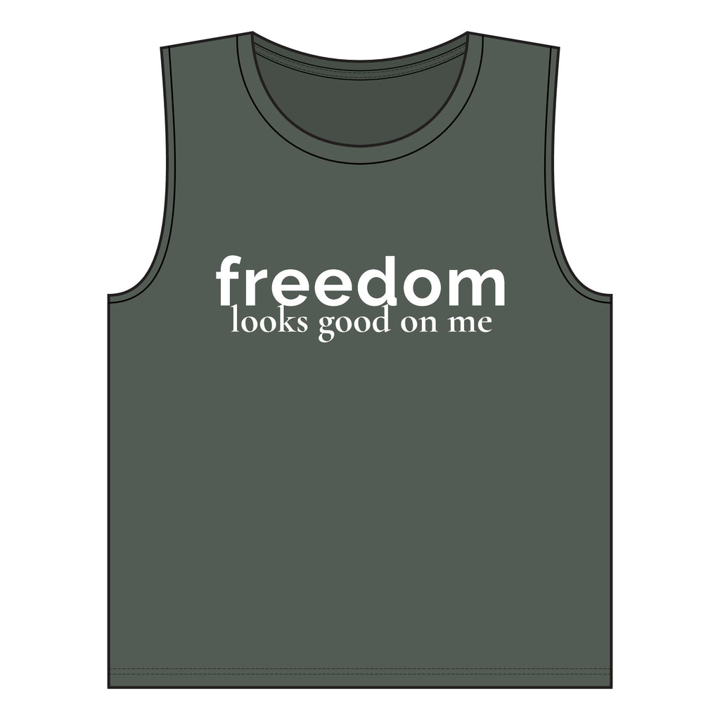 Freedom Looks Good On Me Muscle Tank | Red White Unfiltered | Group Chat Energy