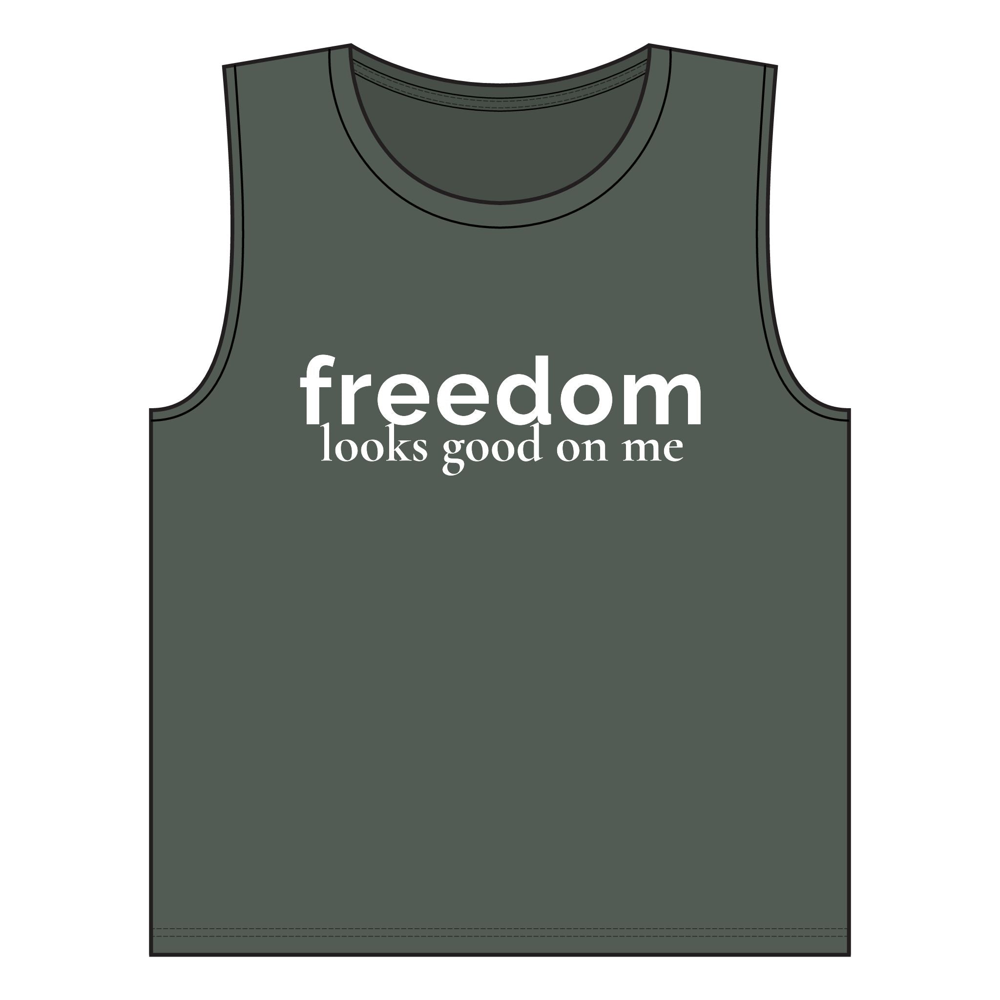 Freedom Looks Good On Me Muscle Tank | Red White Unfiltered | Group Chat Energy