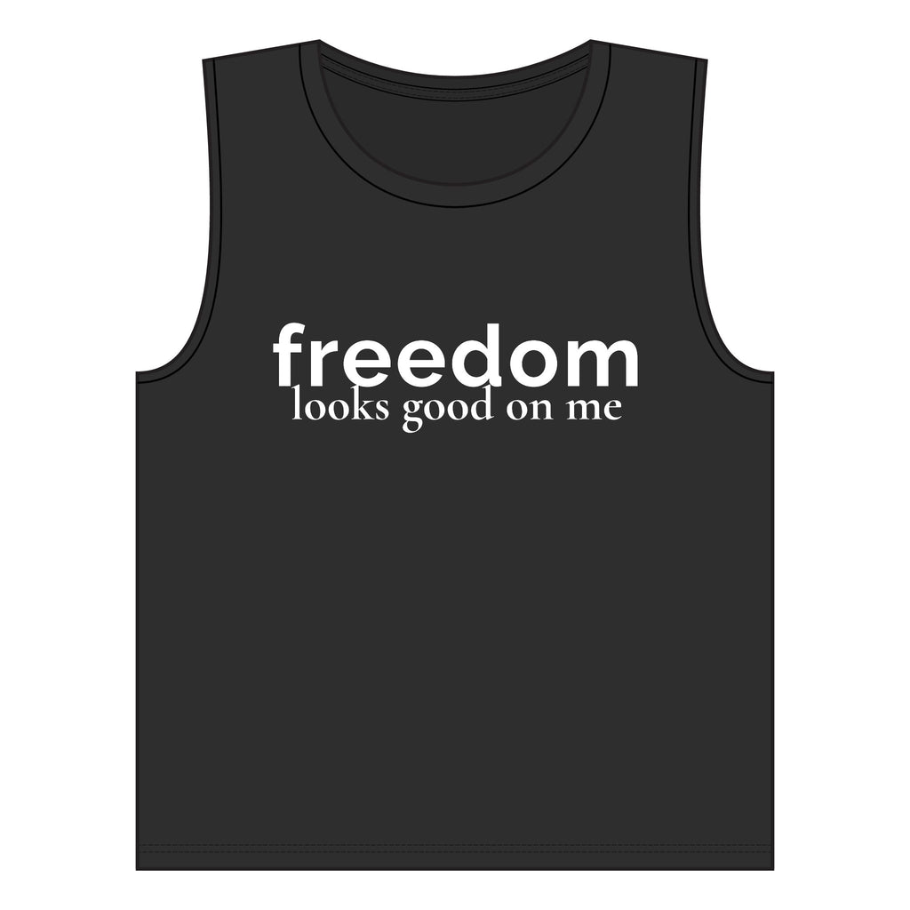 Freedom Looks Good On Me Muscle Tank | Red White Unfiltered | Group Chat Energy