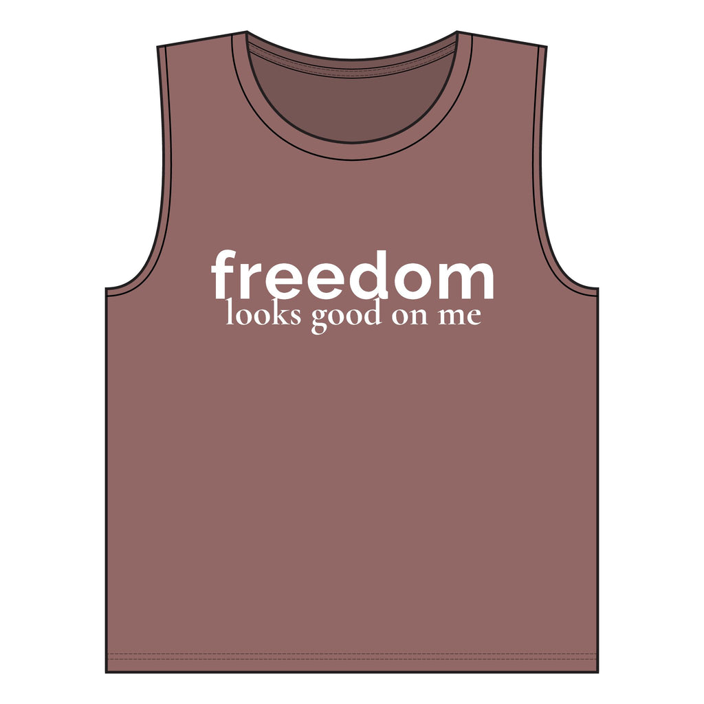 Freedom Looks Good On Me Muscle Tank | Red White Unfiltered | Group Chat Energy