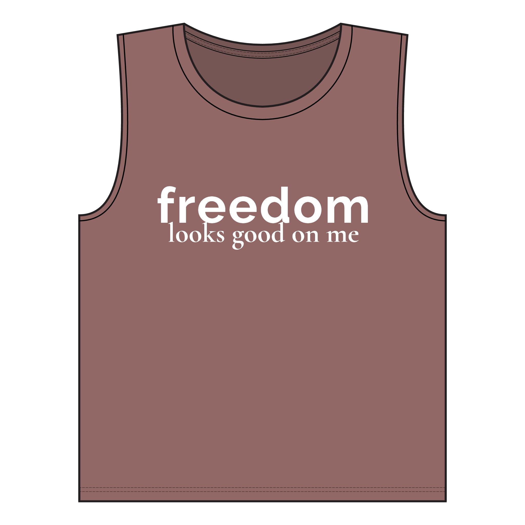 Freedom Looks Good On Me Muscle Tank | Red White Unfiltered | Group Chat Energy